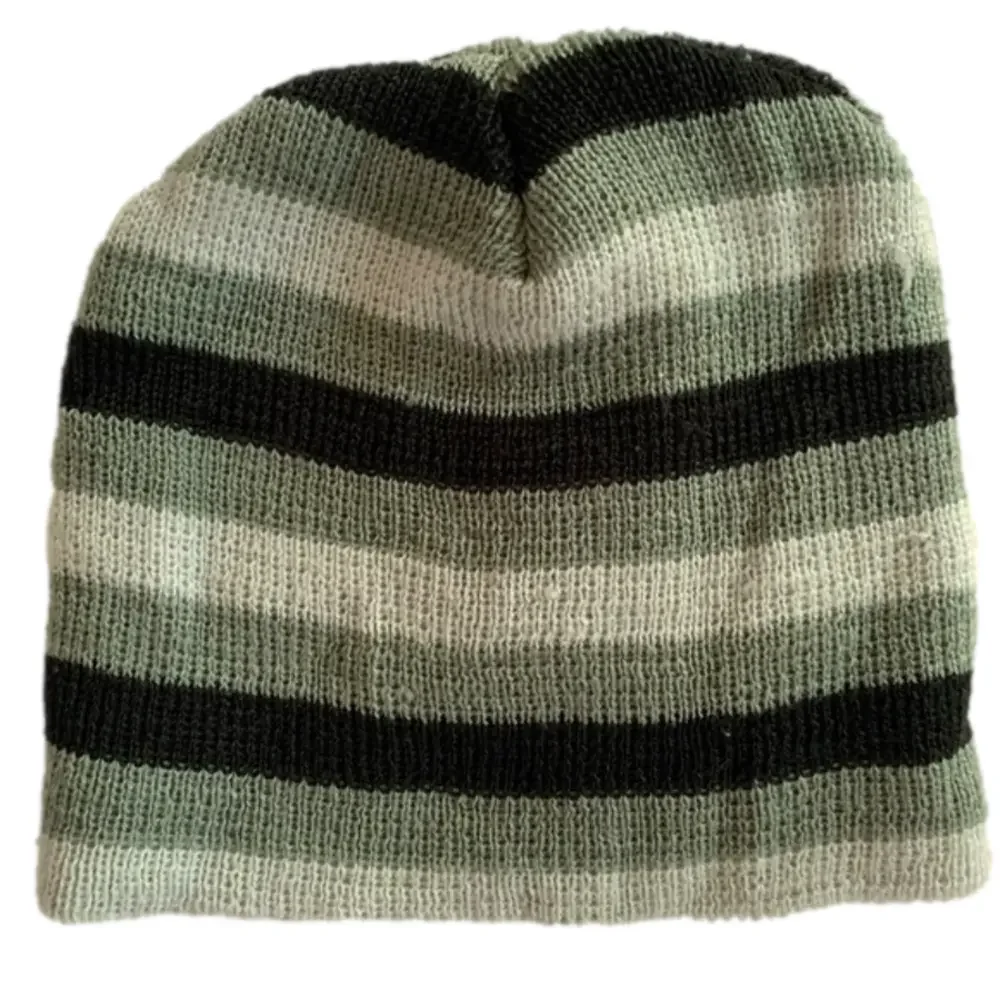 Black Gray & White Striped Toddler Warm Beanie Hat One Size